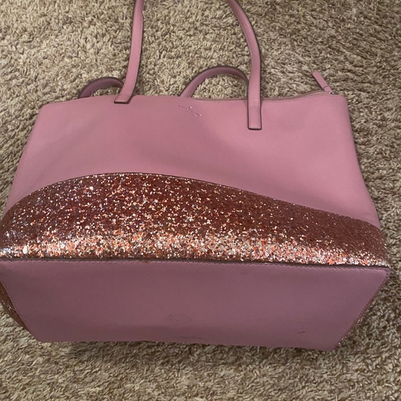 Kate Spade Pink Sparkle Glitter Greta Court Zip Tote Purse Bag - Picture 2 of 4
